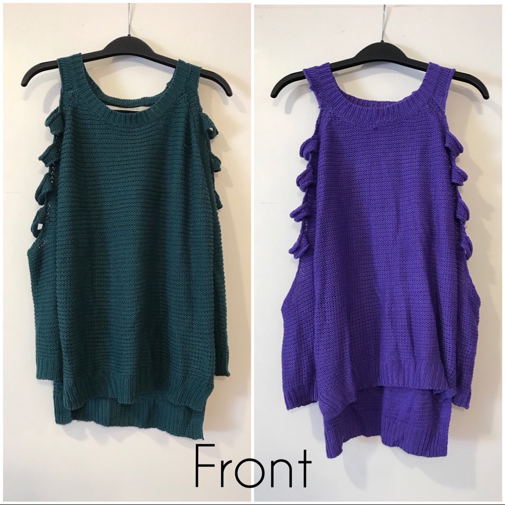 Bundle 2 LF Cold Shoulder Cutout Sleeve Sweaters